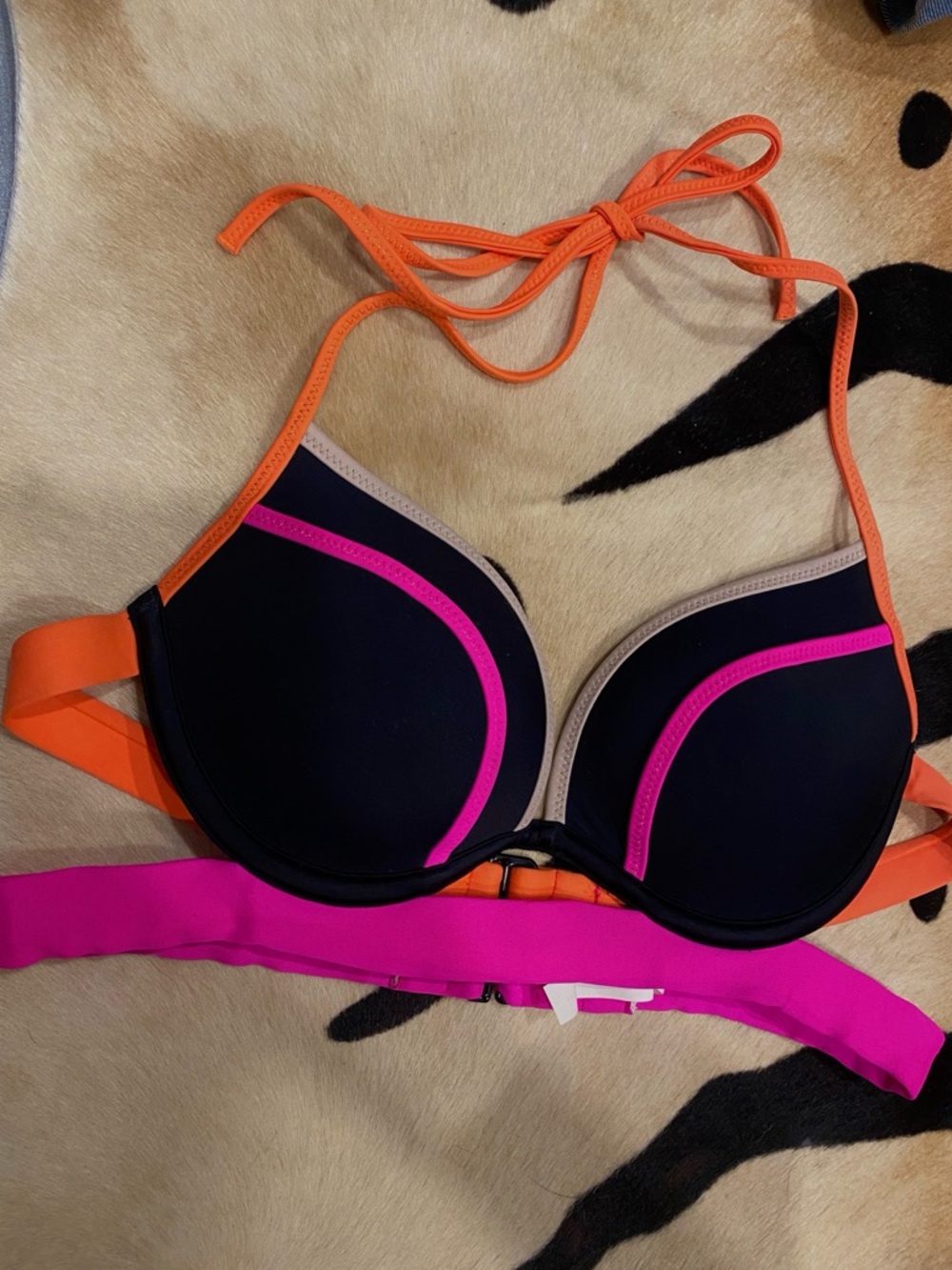 Victorias Secret colorblock Halter Bikini Top
